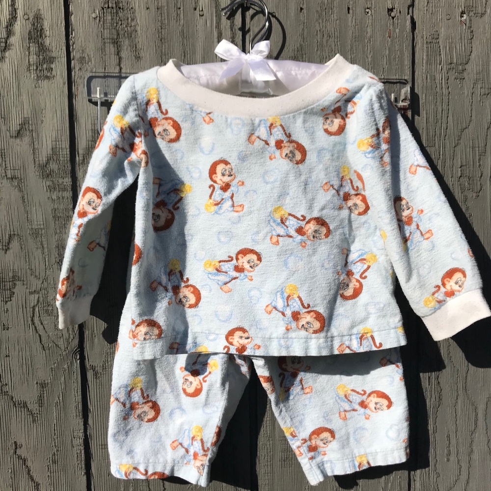 Handmade kids monkey pajamas 2T toddler